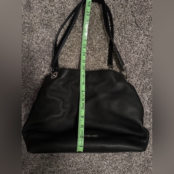 MICHAEL Michael Kors Raven Large Leather Shoulder Bag Black with Silver Hardware - Picture 4 of 10